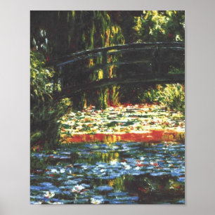 Poster Pont japonais vintage à Giverny Claude Monet