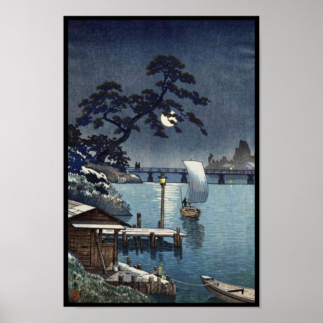 Poster Pont Kangetsu, Shimonoseki au début de l'automne (Devant)