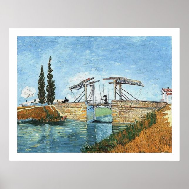 Poster Pont Langlois à Arles par Vincent van Gogh (Devant)