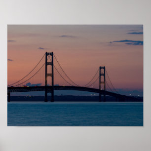 Poster Pont Mackinac À Dusk