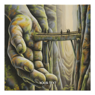 Poster Pont main en pierre mignon Imaginaire