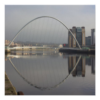 Poster Pont Millennium & Baltic Mill, Gateshead, Royaume-