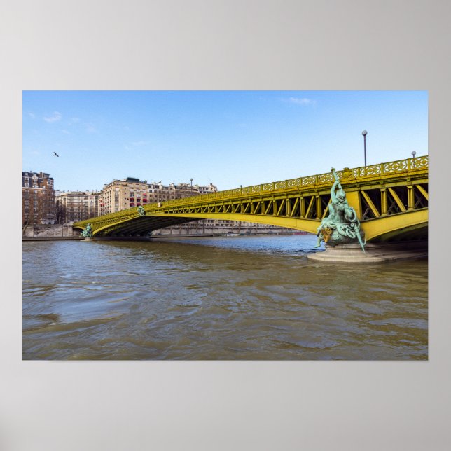 Poster Pont Mirabeau sur la Seine - Paris France. (Devant)