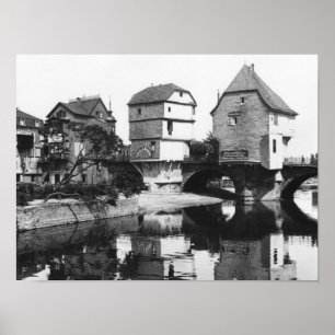 Poster Pont Nahe, Bad Kreuznach, vers 1910