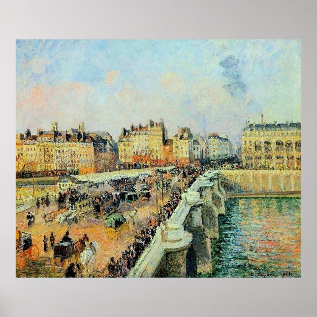 Poster Pont Neuf, Après-midi, Sunlight Camille Pissarro (Devant)