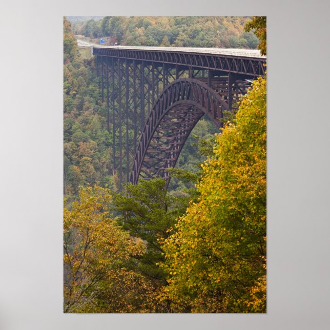 Poster Pont New River Gorge Bridge, Nouvelle Gorge River (Devant)