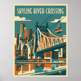 Poster Pont Queensboro Queens New York City Tramway