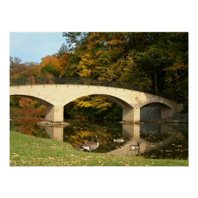 Poster Pont Rainbow à l'automne au Grove City College (Devant)