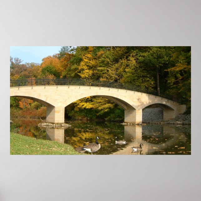 Poster Pont Rainbow à l'automne au Grove City College (Devant)