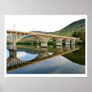 Poster Pont routier sur le fleuve Douro, Portugal
