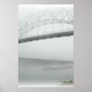Poster Pont Sagamore dans le brouillard