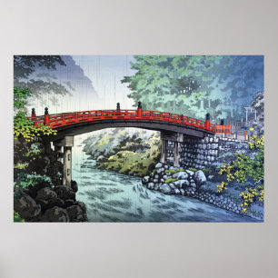 Poster Pont Shinkyo à Nikko par Tsuchiya Koitsu