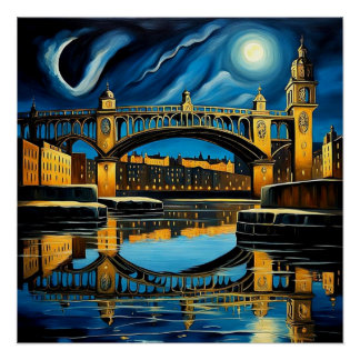 Poster Pont sous le clair de lune 2