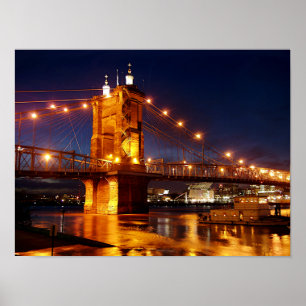 Poster Pont sur la rivière Ohio à Cincinnati dans l'Ohio
