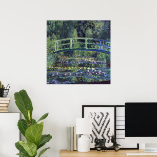 Poster Pont sur l'étang Nénuphar par Claude Monet