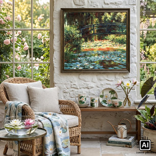 Poster Pont sur l'étang Nénuphar par Claude Monet