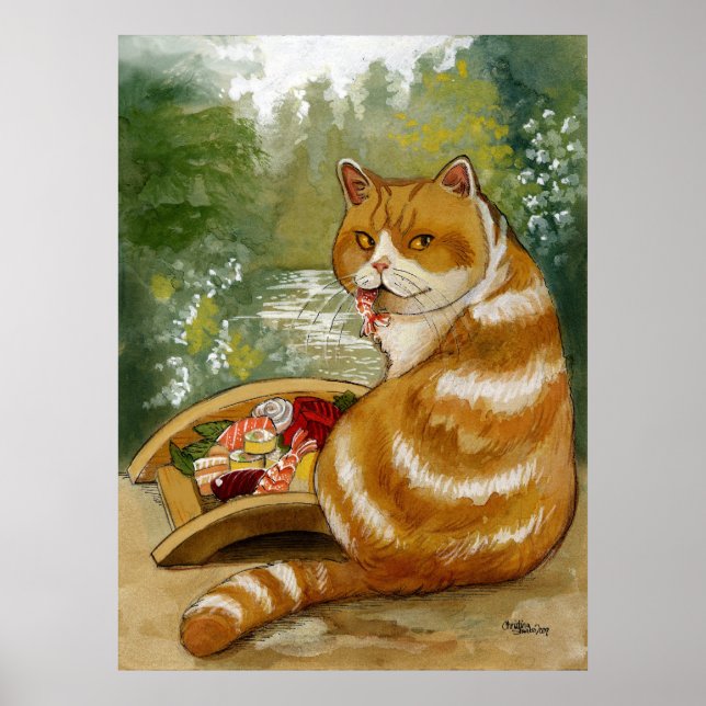 Poster Pont Sushi Cat Misty (Devant)