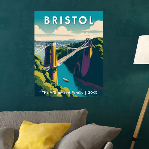 Poster Pont suspendu de Clifton à Bristol au Royaume-Uni 
