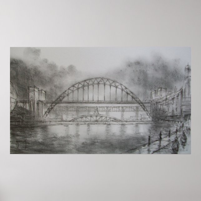 Poster Pont Tyne du quai Newcastle Imprimer (Devant)