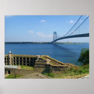 Poster Pont Verrazano de St. Island à Brooklyn, New York,