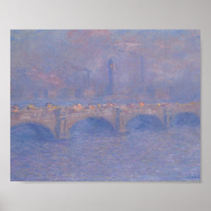 Poster Pont Waterloo Effet Soleil Monet Peinture