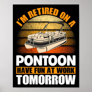 Poster Ponton Queen Pontoon Sièges Bateau Retraité Pontoo