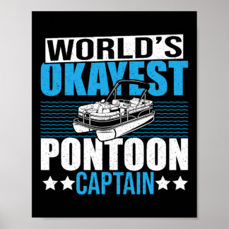 Poster Pontoon Boat Boat Party Le Pontoon le plus Okayest
