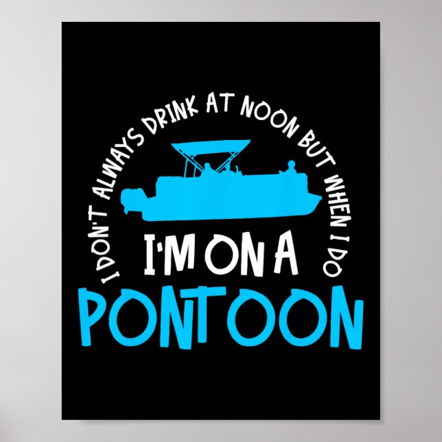 Poster Pontoon Captain Boating Lake Gift  (Devant)