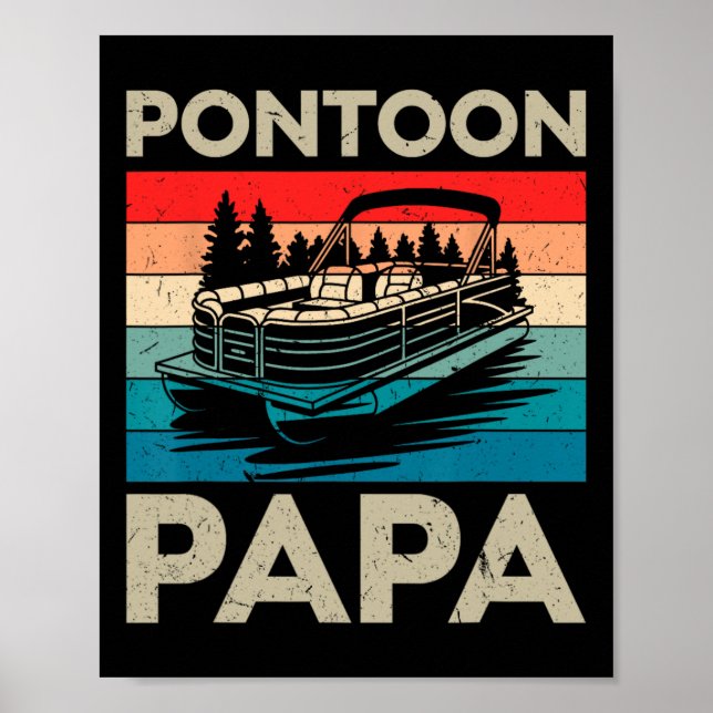 Poster Pontoon Papa Recto Bateau Capitaine Pontoon Propri (Devant)