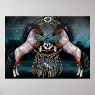 Poster Ponts De Style Amérindien Avec Catcher De Rêve