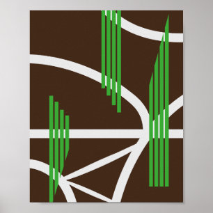 Poster Ponts et voies dans une forme abstraite