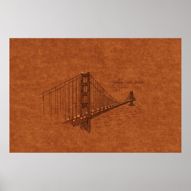 Poster Ponts : Golden Gate, USA (Devant)