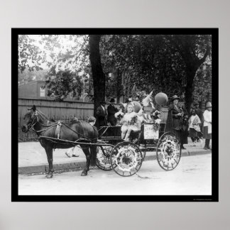 Poster Pony Cart Girl and Dogs 1921
