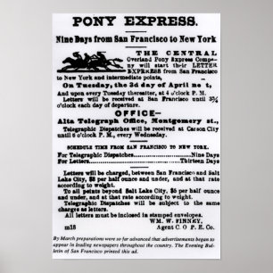 Poster Pony Express, neuf jours