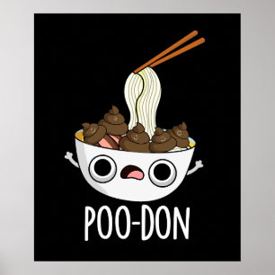 Poster Poo-don Funny Udon Pun Dark BG