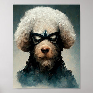 Poster Poodle Dressed As Superhero Dog