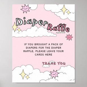 Poster Poodle rose Nuage Neuf Raffin de couche