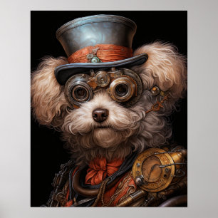 POSTER POODLE STEAMPUNK
