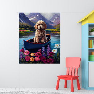 Poster Poodle sur une pagaie : une aventure Pittoresque