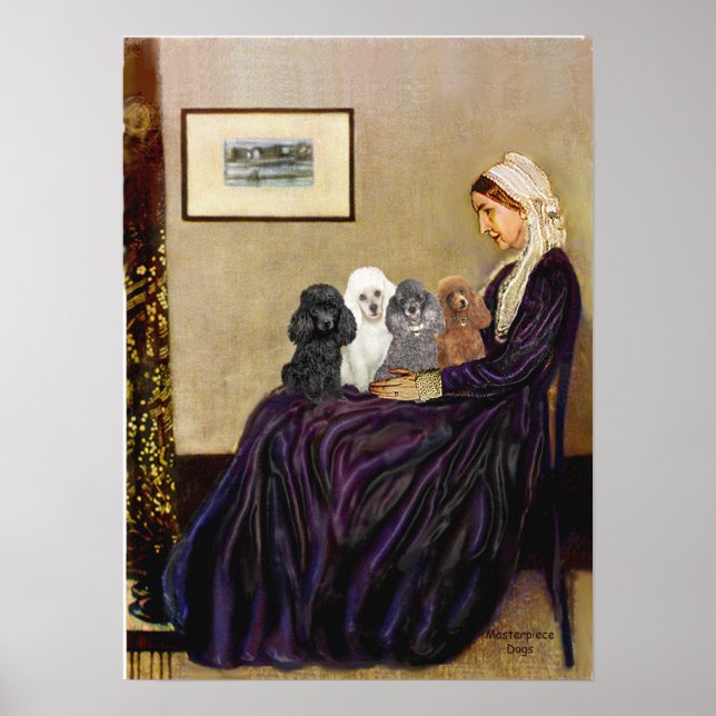 Poster Poodles (quatre) - Whistlers Mother (Devant)