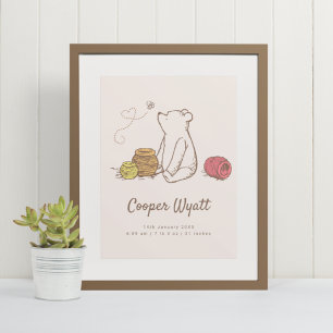 Poster Pooh Classique et Pots de Miel Statistiques de Nai
