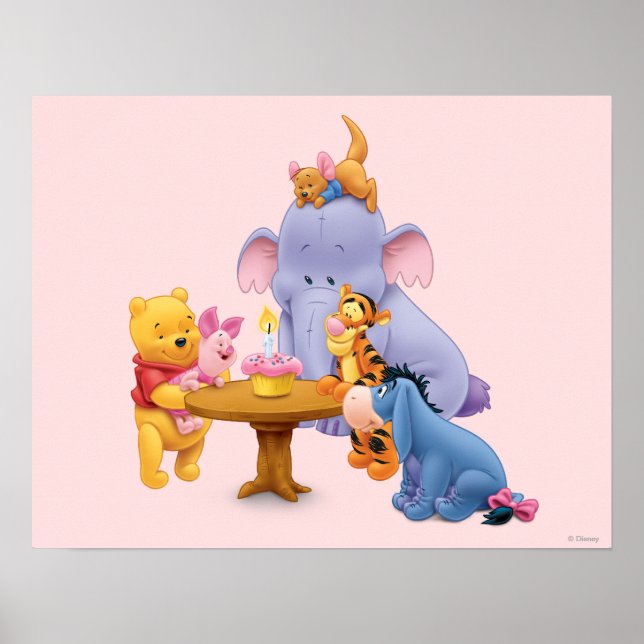 Poster Pooh et amis Anniversaire (Devant)