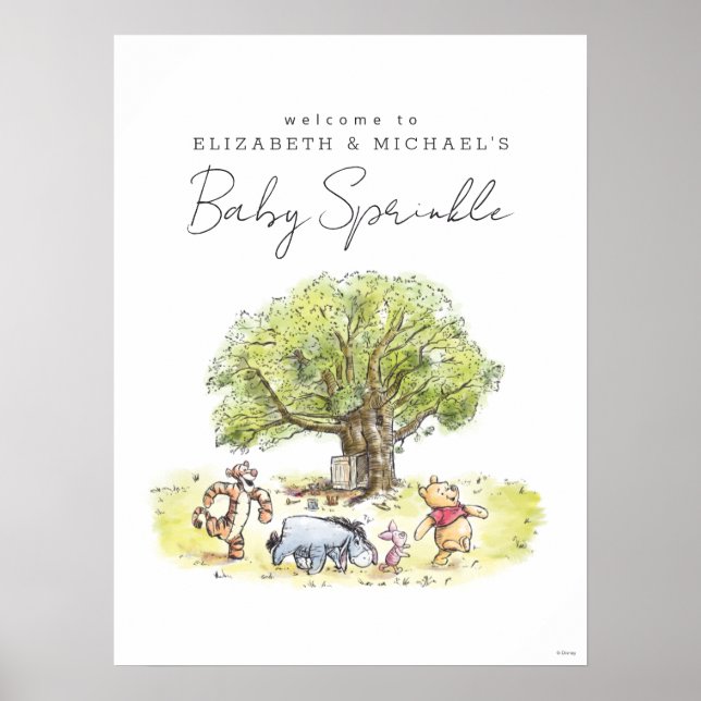 Poster Pooh et Pals Aquarelle Baby Sprinkle (Devant)