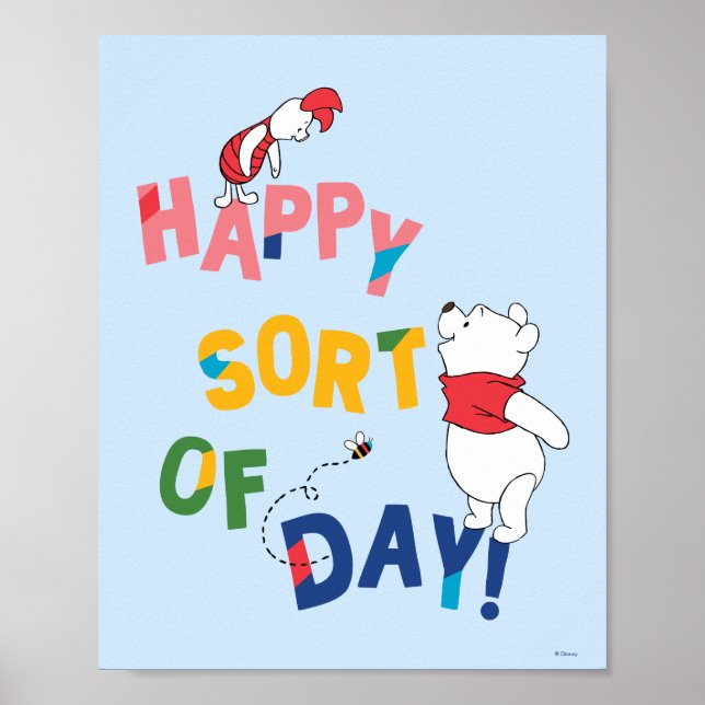 Poster Pooh et Piglet | Joyeux genre de jour ! (Devant)