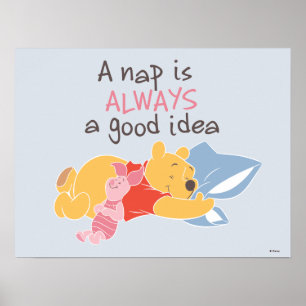 Poster Pooh & Piglet Une sieste est toujours une bonne