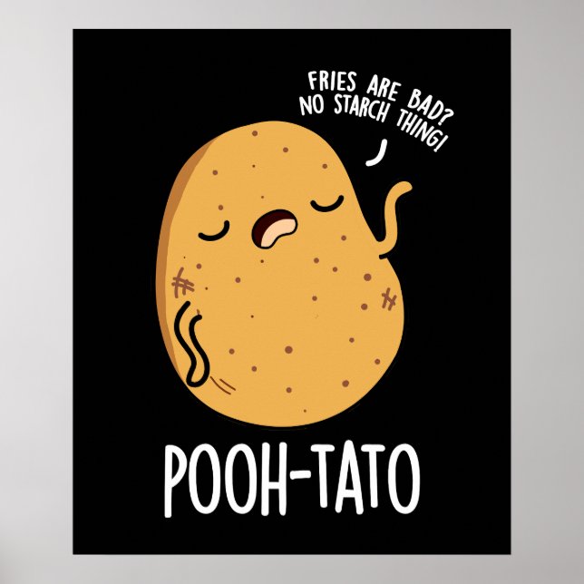 Poster Pooh tato drôle Pun de pomme de terre foncé BG (Devant)