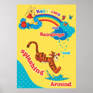 Poster Pooh & Tigger   Rainbows et Raindrops