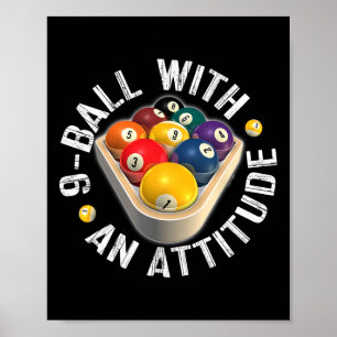 Poster Pool 9 Bal Avec Chemise D'Attitude