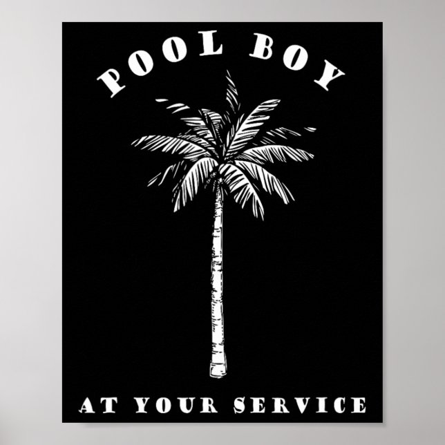 Poster Pool Boy À Votre Service Coconut Tree Fun Hallowee (Devant)