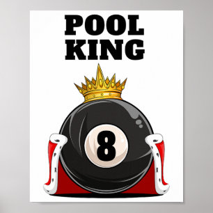 Poster Pool King Boys Pool Billard Mens Pool